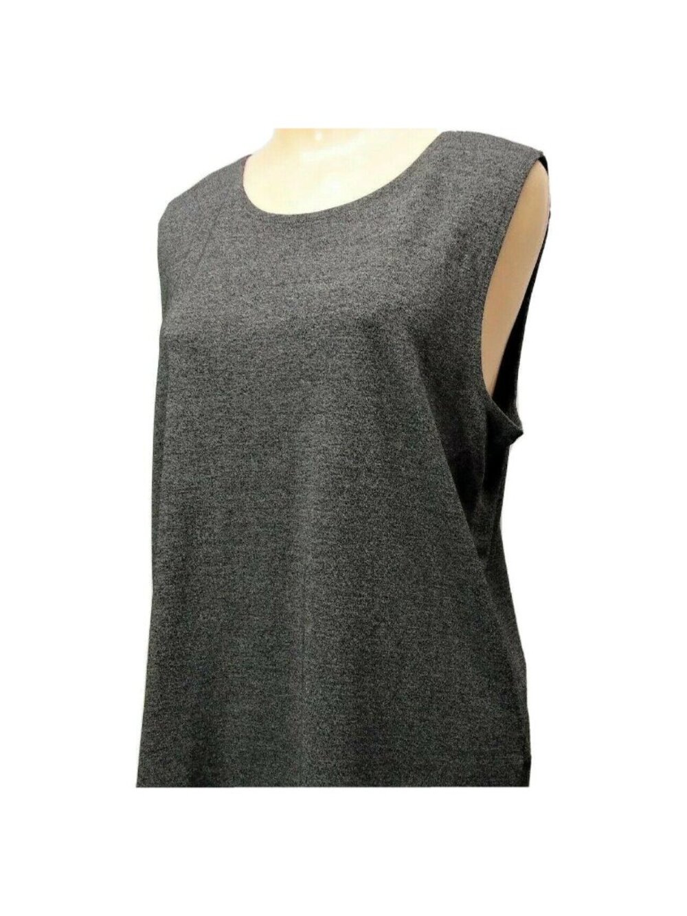 Josephine Chaus Black Sleeveless Blouse Tank Top Size Large Scoop Neck Popover